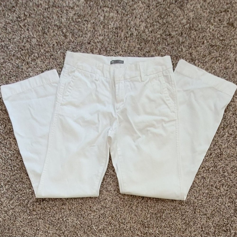Vtg Womans Sz 2P (30X28) White 4 Pocket Low Rise Slide Straight Leg Jeans by GAP
